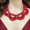 Versatile glass imitation pearl necklace, earrings, cover chain, small fragrant style, court retro temperament, high-end accessories for women