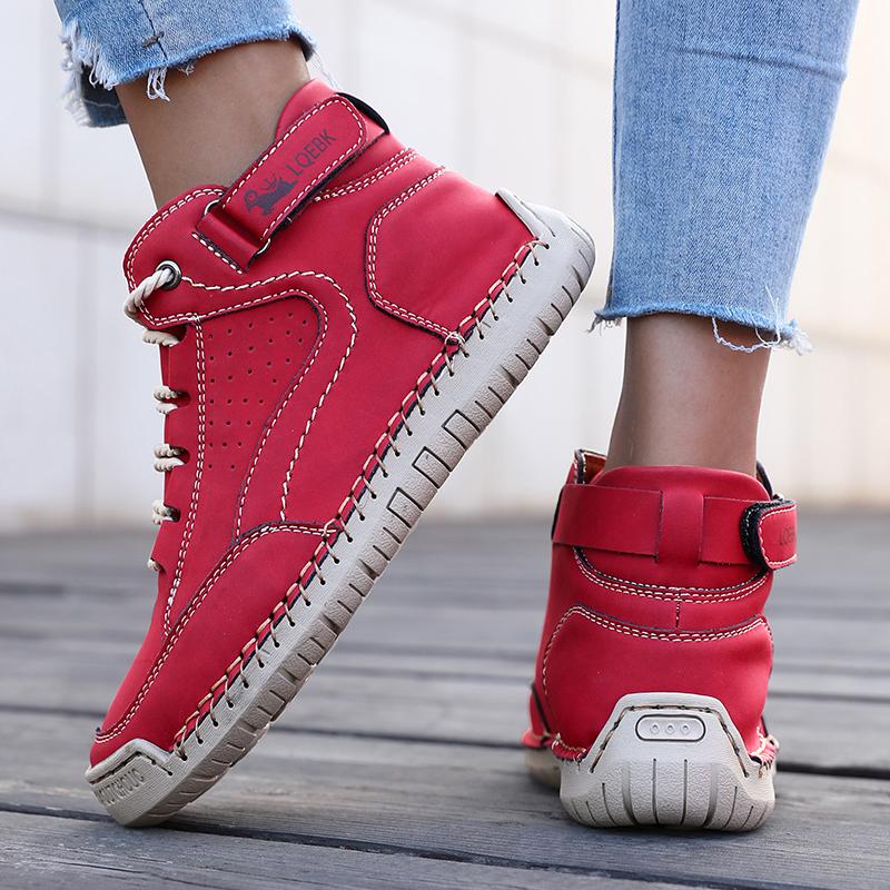 Retro Women's Boots Classic Fashion Design Breathable Casual Loafers Handmade Leather Soft Comfort Spring/autumn Women Sneakers