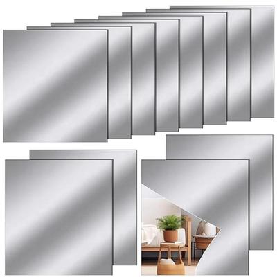 8pcs 20x20cm / 30x30cm Acrylic Flexible Mirror Sheets / Self Adhesive Door Mirror Tiles / Cuttable Wall Mounted Mirror Stic