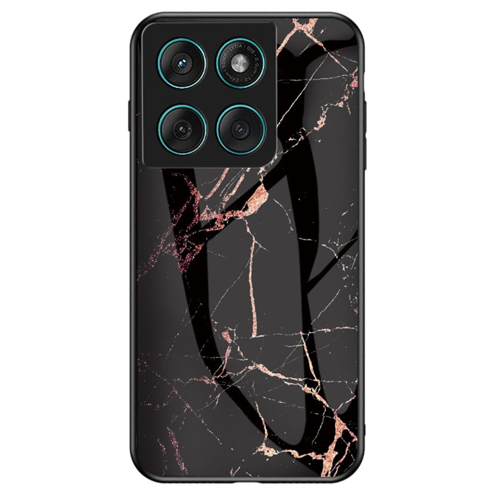 For Motorola Edge 60 Fusion 5G/Edge 60 5G Case Marble Pattern Tempered Glass+PC+TPU Protective Phone Cover