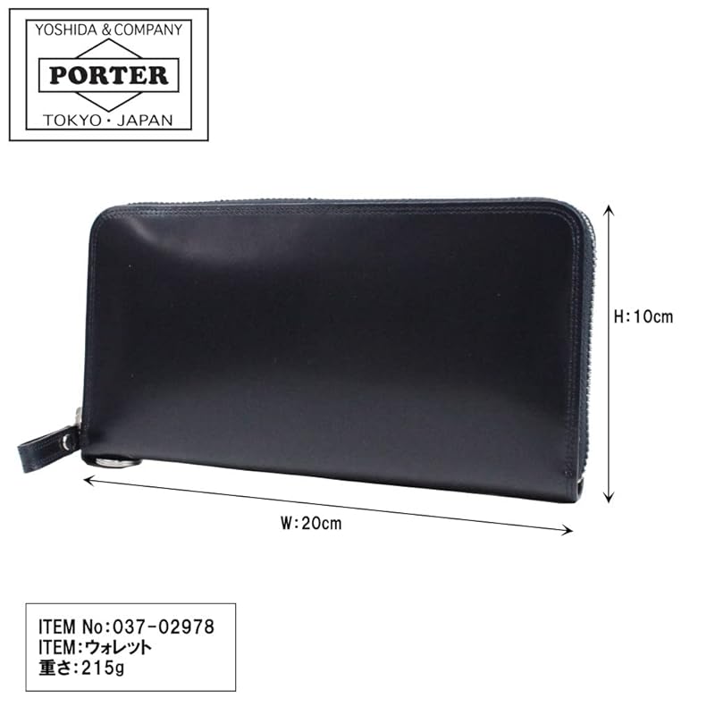 [PORTER]PORTER COUNTER Counter Men's Suede Long Wallet 037-02978 Black/10