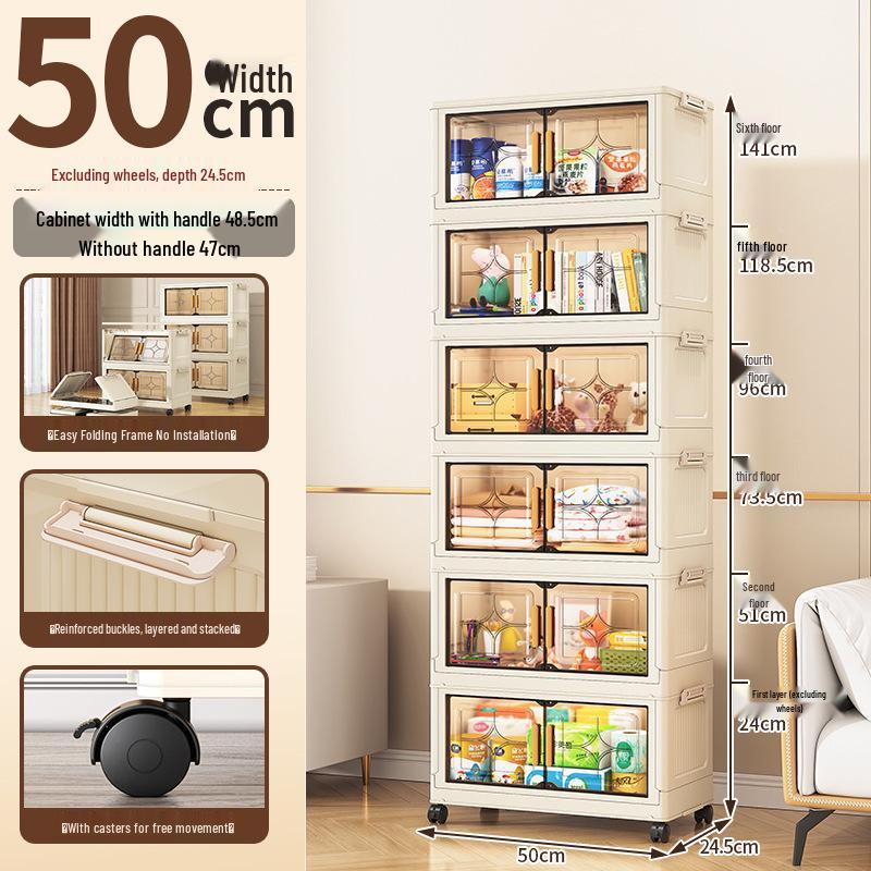 Foldable No-Installation Multi-Layer Plastic Shoe and Storage Cabinet