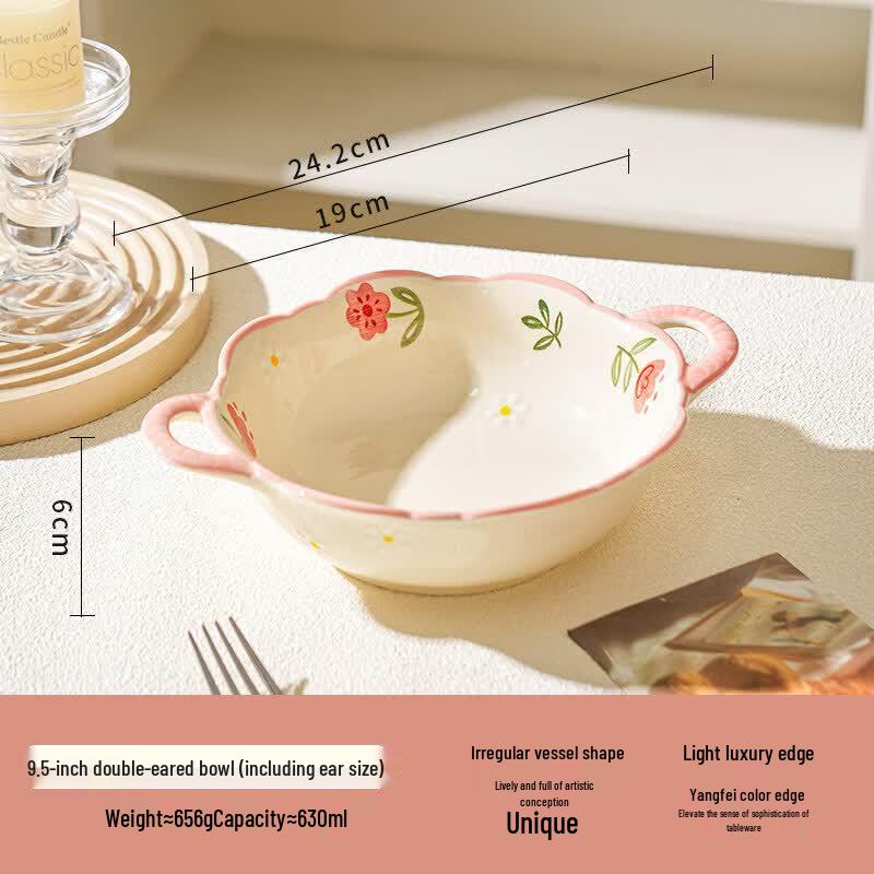 Qiwei Cream Style Ceramic Rice & Soup Bowl
