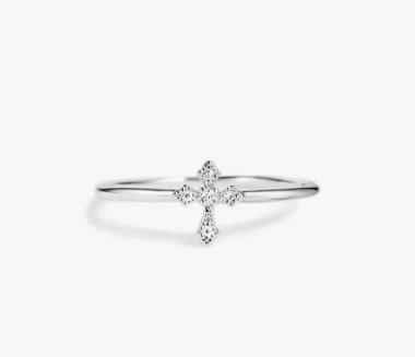 

, retro, unique small cross zircon-encrusted ring, Instagram , unisex ring One Size