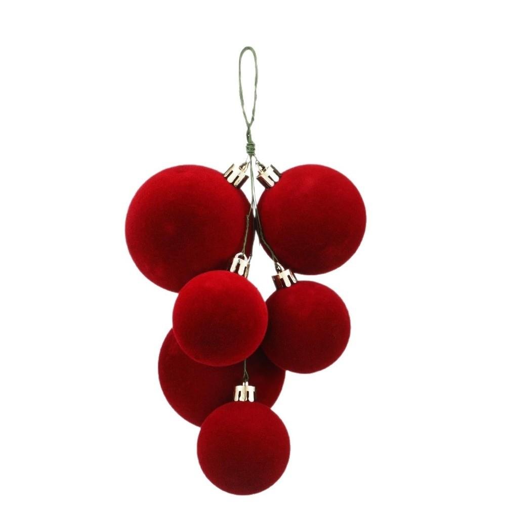 Shatterproof Christmas Tree Baubles Flocked Velvet Holiday Tree Decorations Festive Decor Balls