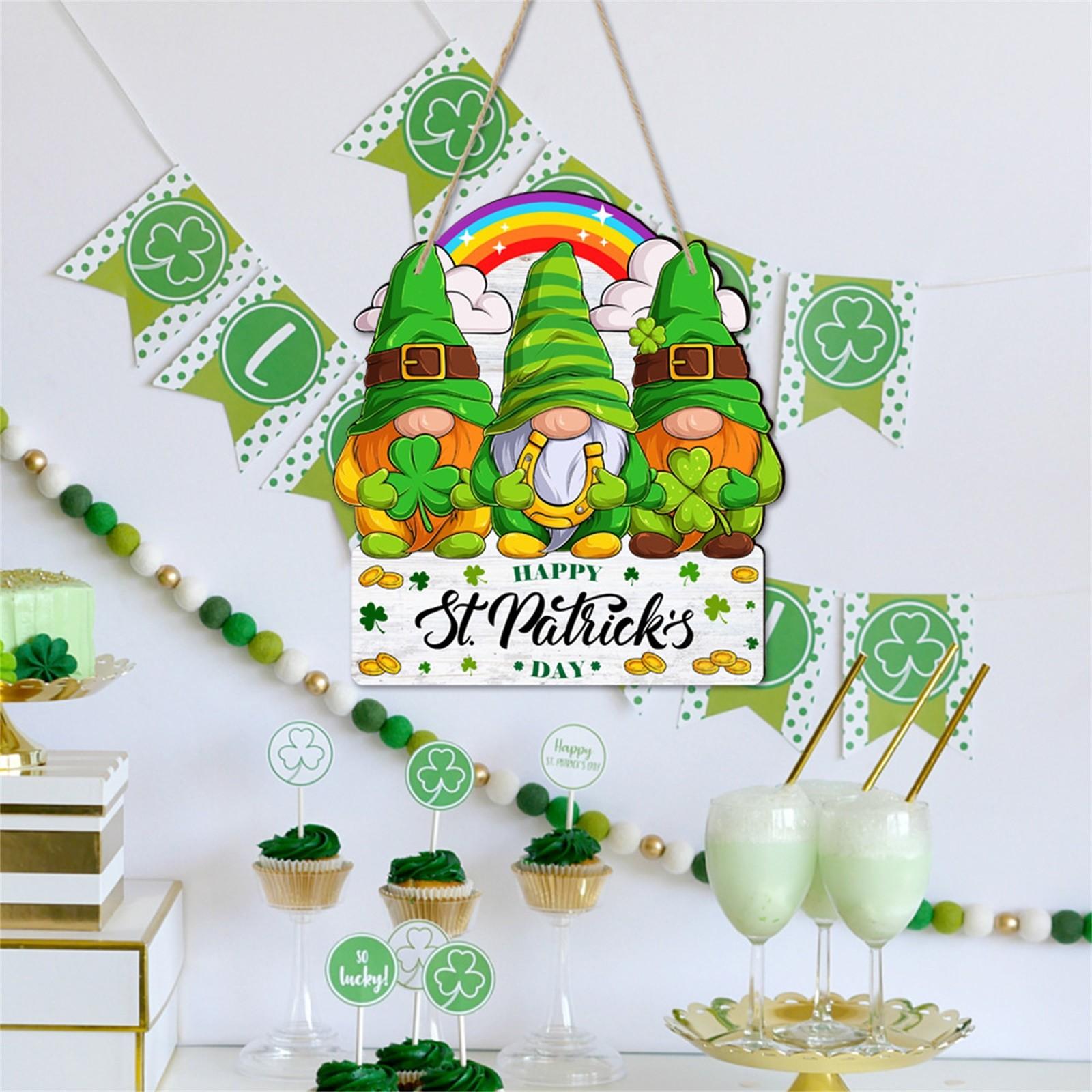 

Wood Luck Creative Hanging Drop Hanging Prop Decor for Day Saint Patricks Party Festival Home Decor One Size