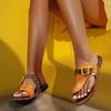 Fashion 2025 Summer New Women’s Slippers Mixed Colors Outdoor Low Heel Thong Sandals for Plus Size Comfortable Daily Casual Slippers