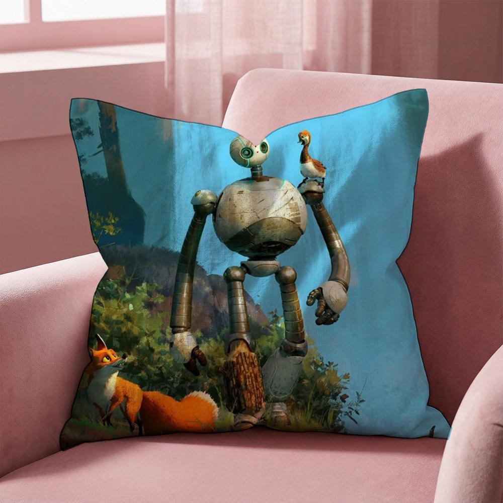 The W-Wild Robot Cushion Cover Multi-Scene Pillow Cover for Home & Car - Reversible, Soft & Durable for Daily Use