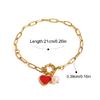Women's Adjustable Stainless Steel Bracelet with Heart Pendant Oil Drop Designs Fashion Jewelry Statement Pieces