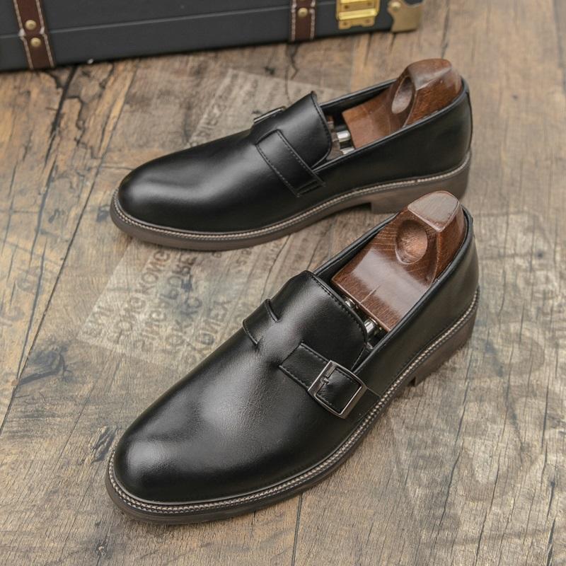 New Slip On Monk Strap Loafers New Men's Patent Leather Platform Shoes Designer Formal Wedding Dress Homecoming Footwear