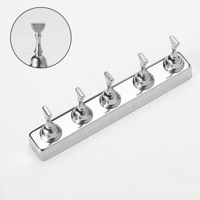 

1 Набор Серебристый Магнитный Держатель для Ногтей Подставка для Практики с Типсами И Базовый Держатель Дисплей для Нейл-арта для Арт-салона Инструмент для Практики DIY S