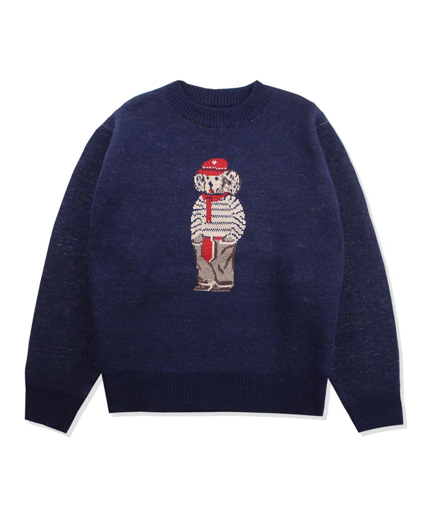 CONICHIWA BONJOUR Classic Animal Knit (Navy)