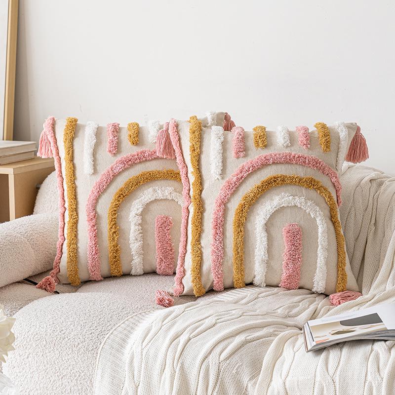 Pink Tufted Heart Throw Pillow - Girlish Cushion for Sofa, Bed, or Bay Window Decoration