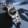 JINSHIDUN New Business and Leisure Ladies Watch Single Calendar Tungsten Steel Mechanical Watch Luminous Waterproof High-end Watch