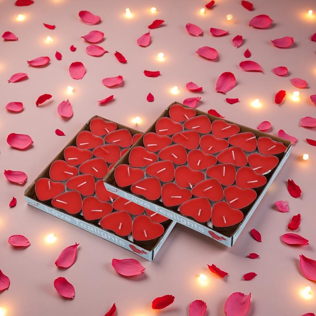 100pcs Heart-shaped candles for weddings, proposals, table decorations, birthday gifts, romantic atmosphere creation, holiday decorations, home