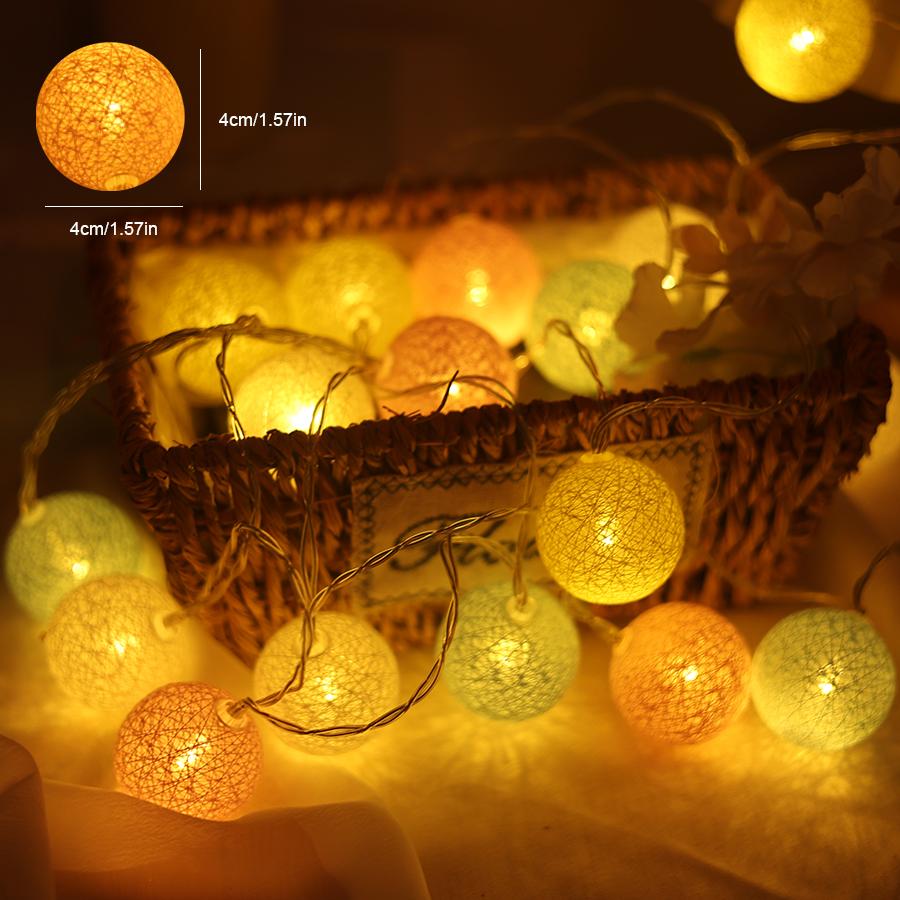 Cotton thread ball colorful light string LED stall camping atmosphere romantic proposal confession room decoration lights