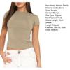 Women Tee Shirt Round Neck Short Sleeve Pullover Tops Slim Fit Solid Color T-shirt Streetwear