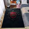 """Arsenal Logo Schwarzer Teppich mit rotem Schilddesign für die Heimdekoration"" Geeignet für die Verwendung als Anti-Rutsch-Matte für Wohnzimmer, Schlafzimmer, Sofas"""