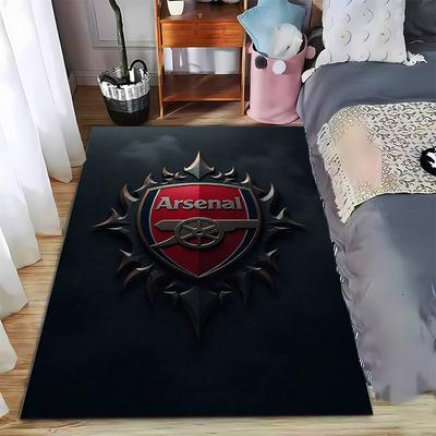 "Arsenal Logo Zwart Tapijt met Rood Schild Ontwerp voor Huisdecoratie" Geschikt voor gebruik als antislip voor woonkamer slaapkamer banken