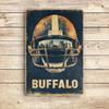 Vintage Buffalo Football Metal Sign 8x12 Inch Aluminum Wall Decor Home Bar Garage