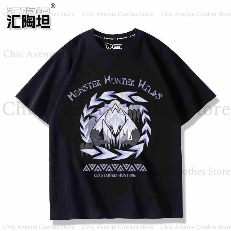 Game Monster Hunter Series Print Tshirt Cotton Summer Tee Short Sleeve Tops Casual Tshirt Casual Clothes Unisex Clothing