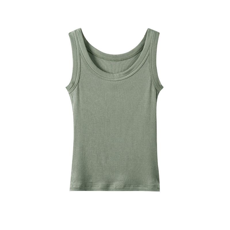 Women's Ribbed Sleeveless Anti-Light Tank Top - Summer Slim Fit Innerwear Camisole