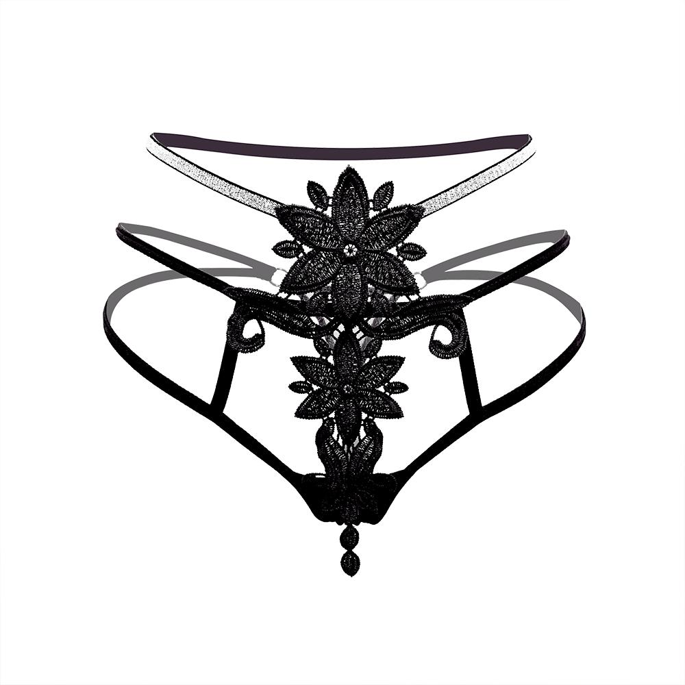 Ladies Lace Sexy Panties Cut-out Erotic Thong Underwear Women Seductive Underwear Low Waist Cross Strap Brief