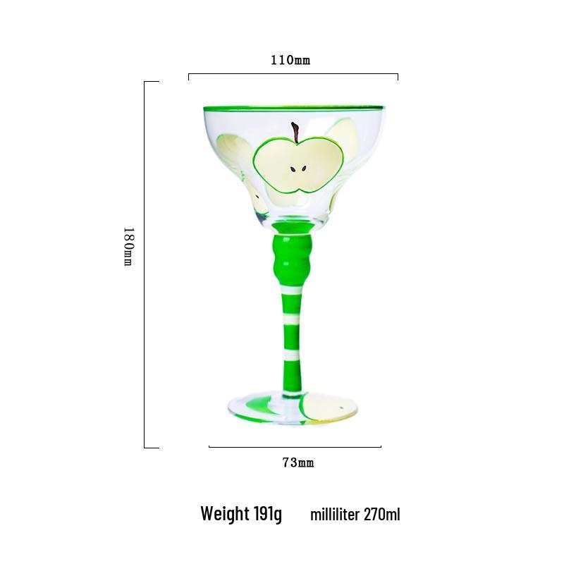 Hand-Painted High-Stem Margarita Glass for Cocktails