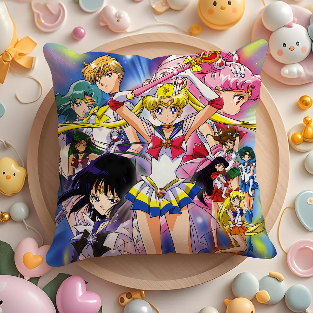 PIKPAKA SSailor MMoon Anime Cushion Cover Plush Fabric Soft DoubleSided Printed Sofa Warm Winter Home Gift Pillow Cover