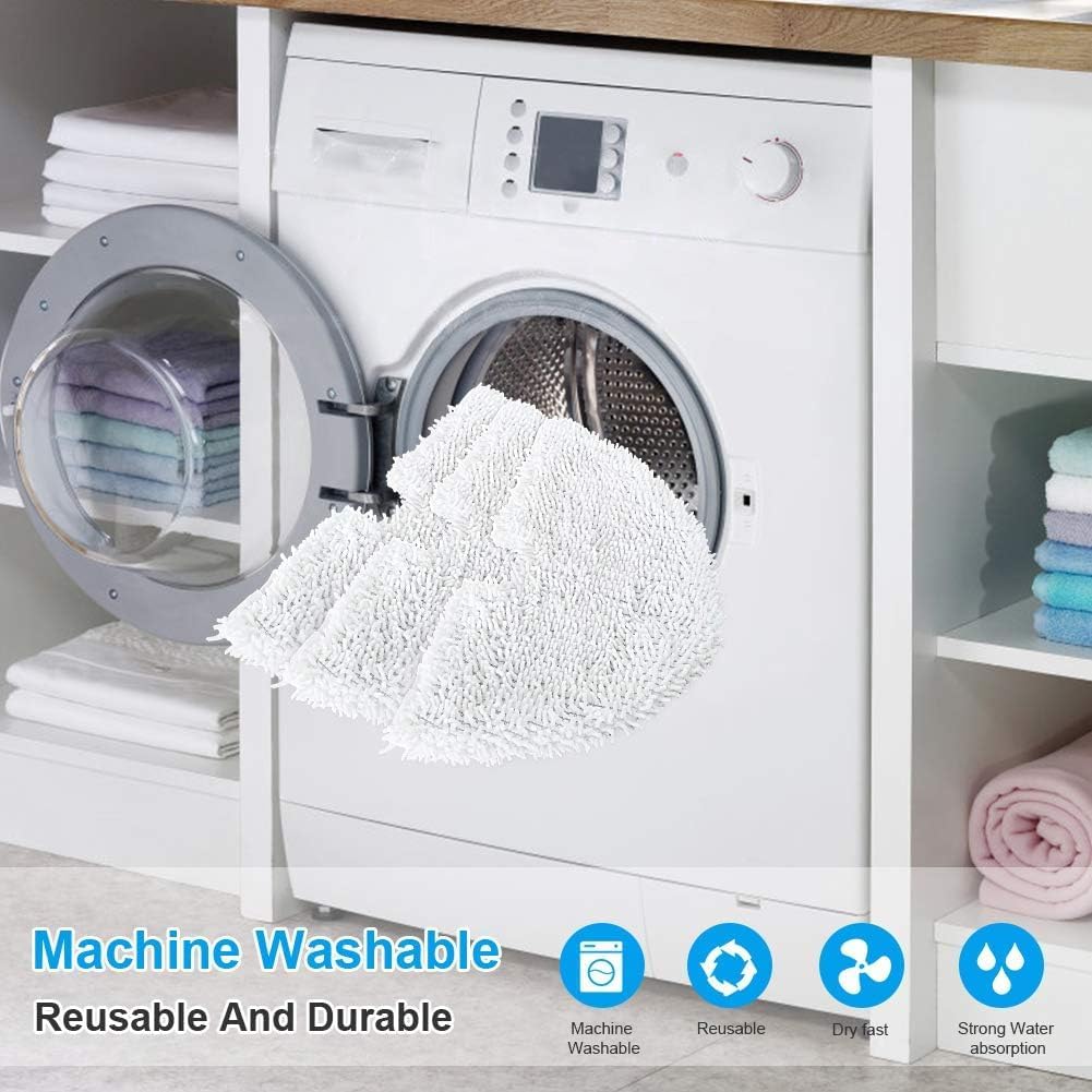 Fushing 3Pcs Steam Mop Pads, Triangle Washable Microfiber Cleaning Steamer Replacement Pads for Shark Steam Pocket Mop S3500 Series S3501 S3550 S3601