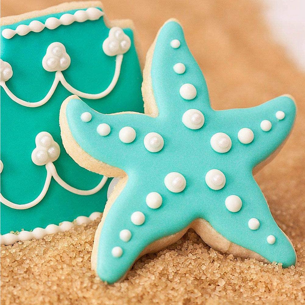 8 Pezzi Tagliabiscotti Animali Marini Coda di Sirena Stella Marina Conchiglia Squalo Forme Biscotti a Tema Marino Acciaio Inossidabile Decorazione