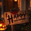 Plastic Material Halloween Warning Signs Vintage Style Yard Garden Signage  Home Decor