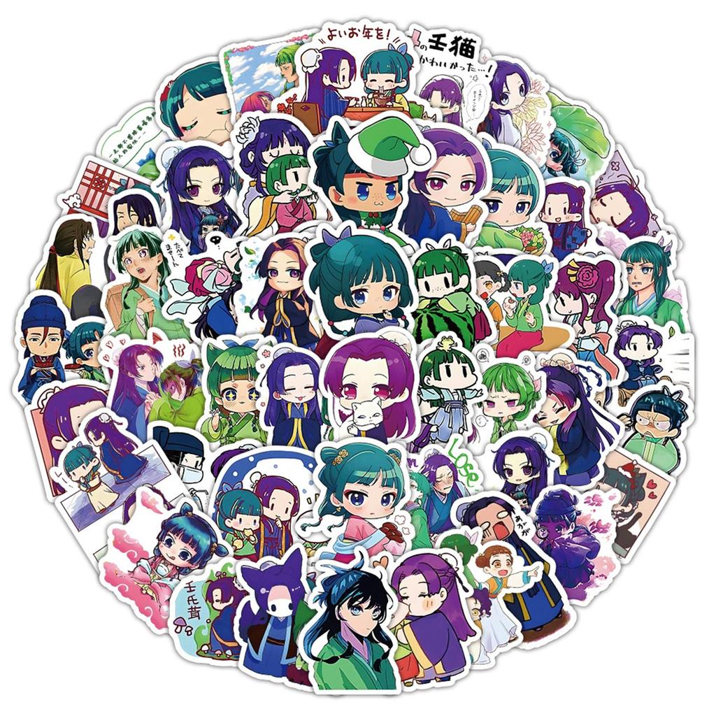 53pcs Suitcase Stickers Waterproof Stickers Scooter Computer Tablet Cartoon Decoration