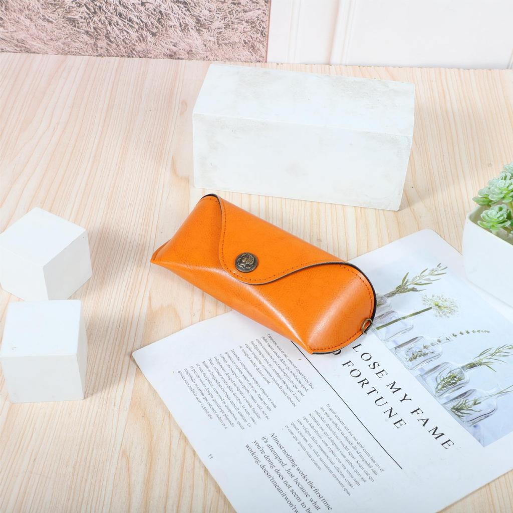 1 szt. Retro Miękkie Skórzane Etui na Okulary Przenośne Czarne Brązowe Unisex Skórzane Ochronne Etui na Okulary Okularnik