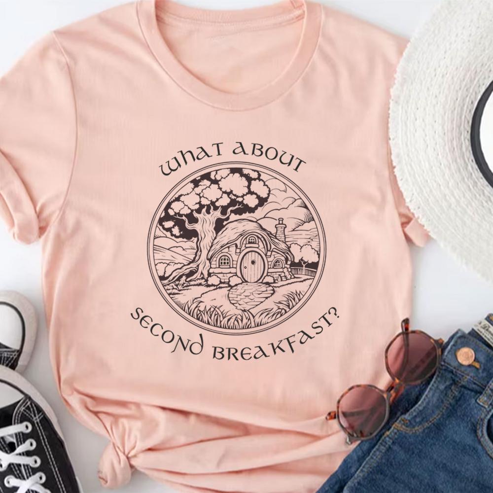 Love Reading T-Shirt Vintage Teacher Fandom T Shirts Second Breakfast Ringer Clothes Iterature Book Lover Short Sleeves Tops