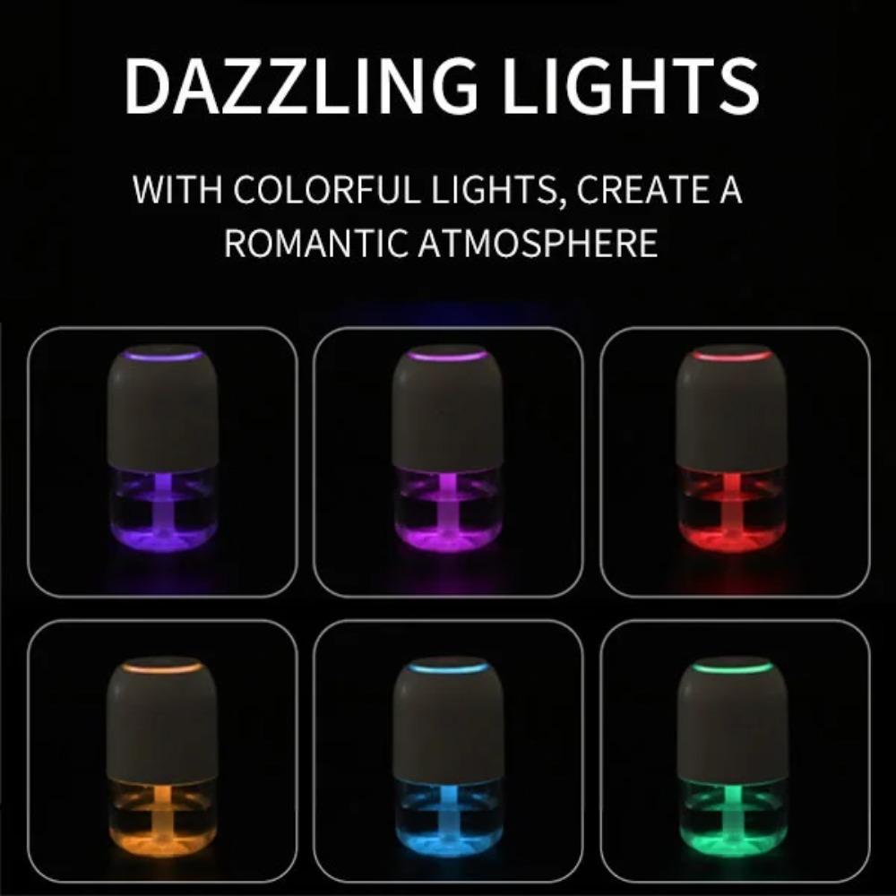 Mini USB Rechargeable Humidifier Colorful Round Car Aroma Diffuser Silent Cool Mist for Office Bedroom Travel Home