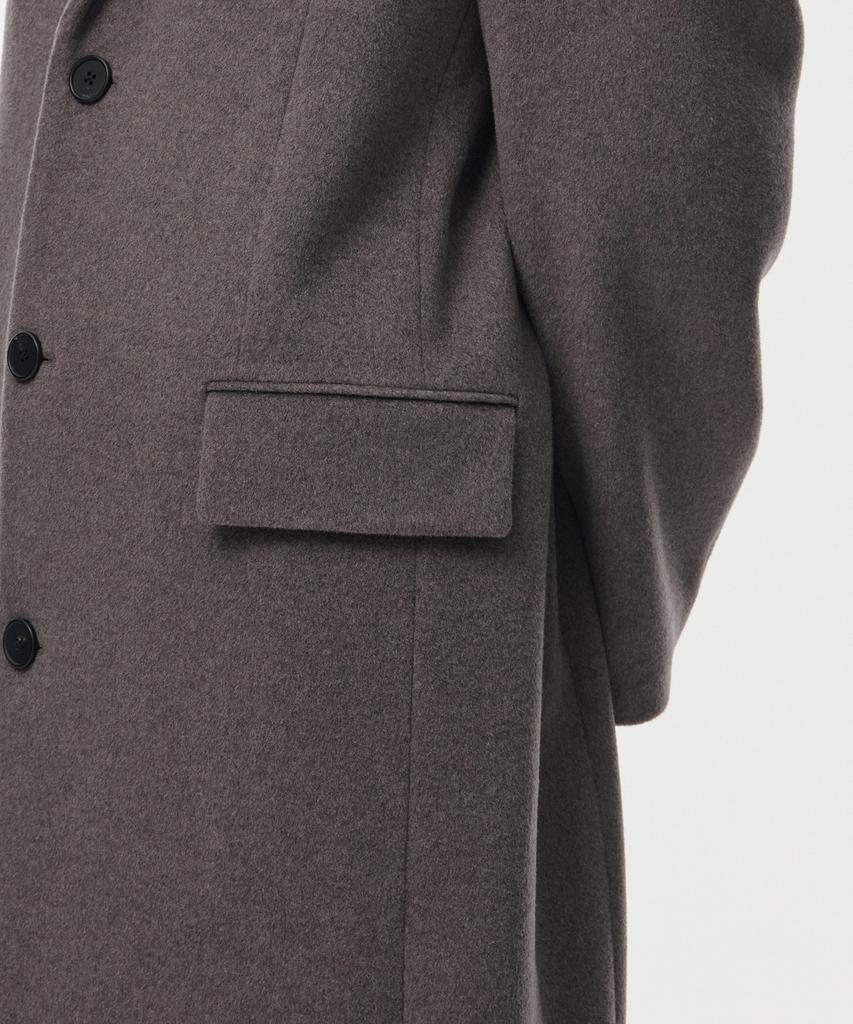 Musinsa Standard Cashmere Blend Daddy Shoulder Single Long Coat [Taupe]