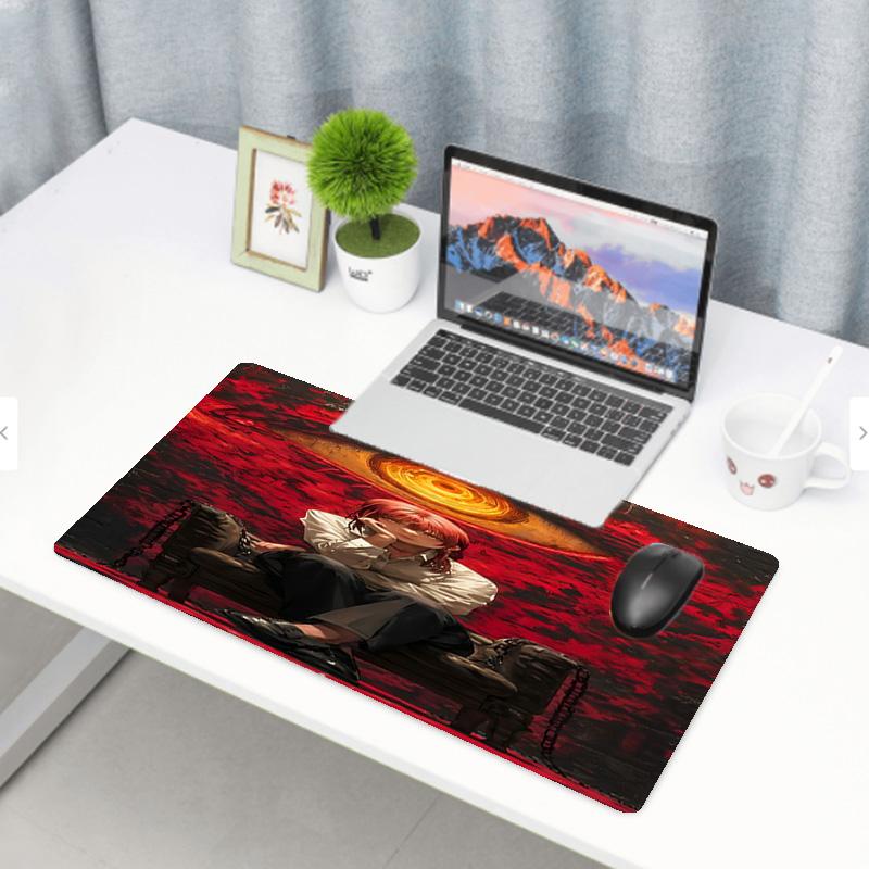 Makima Chainsaw Man Druck Mauspads, Rutschfeste Desktop-Tastaturmatte, für PC Laptop Gaming Arbeiten Tägliche Nutzung, Cooles Festival Überraschungsgeschenk