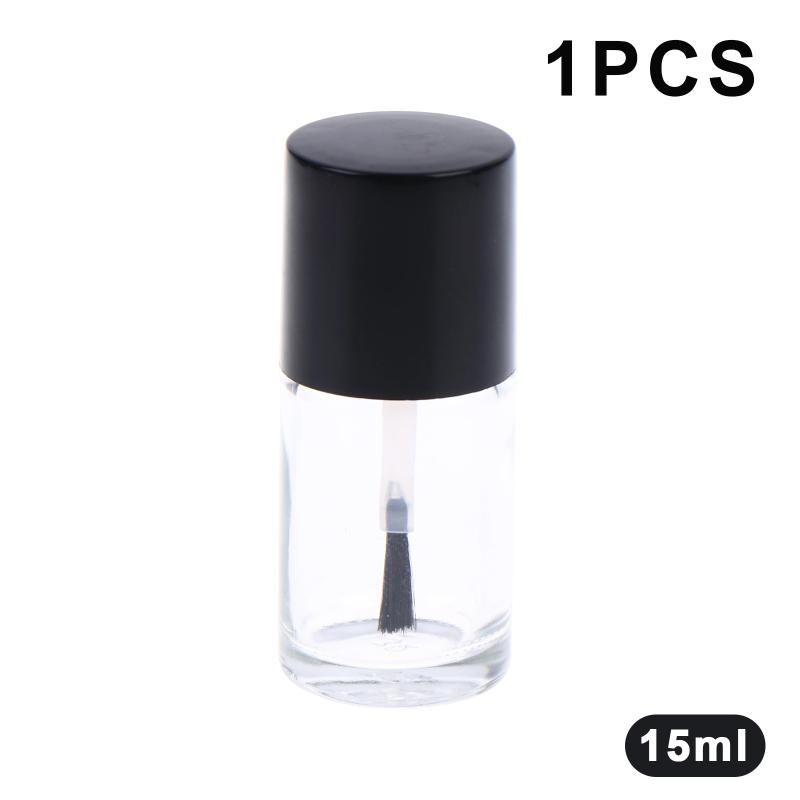 NEW 5/10/12/15ML Empty Clear Glass Nail Polish Bottles With Brush Cap Refillable Containers For Nail Art Lip Golss Liquid Sample