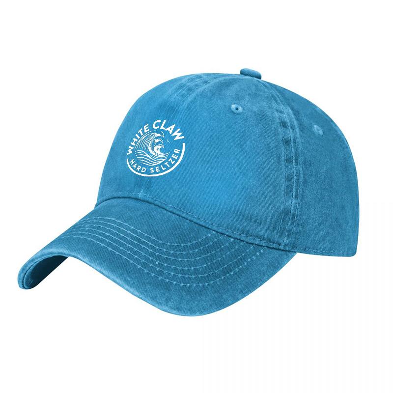 WHITE CLAW HARD SELTZER LOGO WASHED COTTON BASEBALL CAP CLASSIC FIT UNSTRUCTURED ADJUSTABLE HAT FOR Unisex AND Women