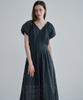 Leni And Mccoy See-Through Check Puff Sleeve Dress Ml08Op603Hjy