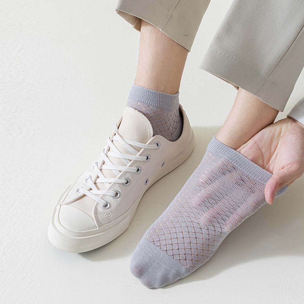 5 Pairs/Set Men Cotton Socks Summer Ultra Thin Breathable Mesh Sport Sock Quick-dry Deodorization Low Tube Ankle Socks Fast Send