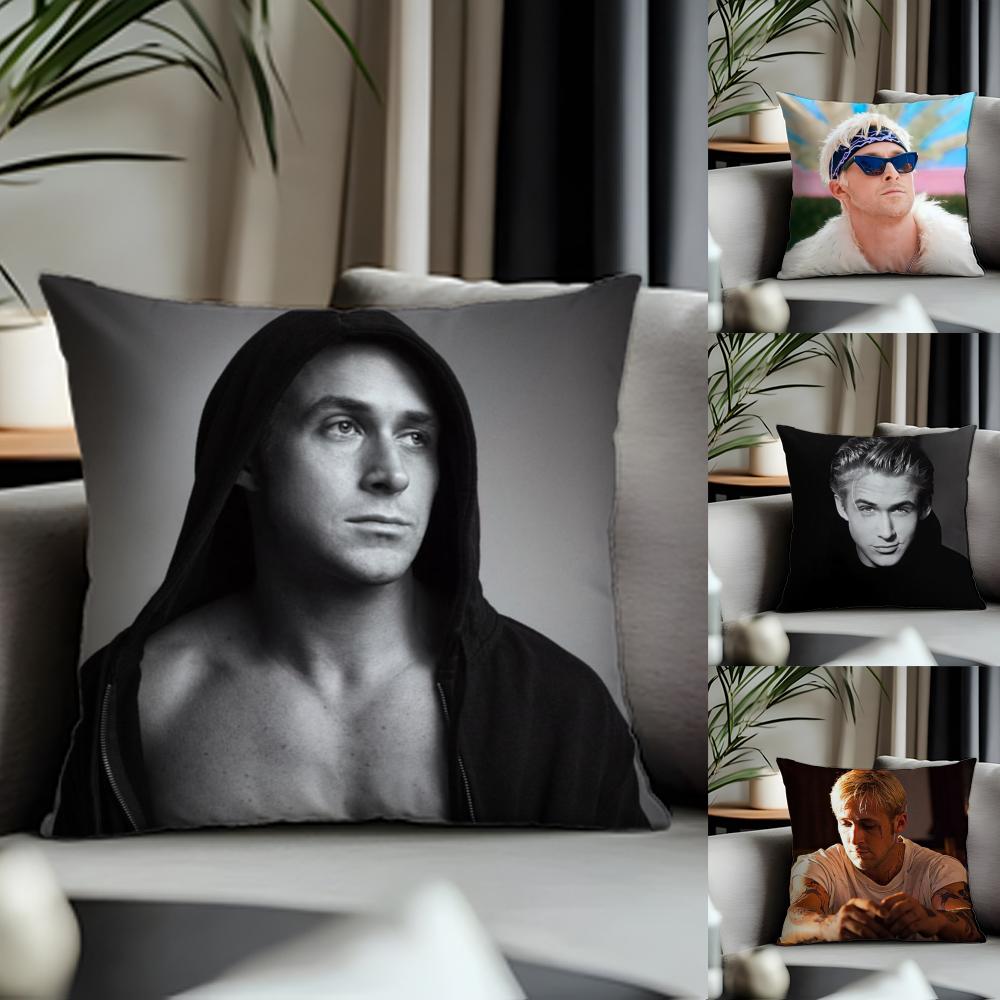 Trending Rryan Goslingew Cushion Cover Antidustmite Pillowcase Invisible Zipper Silky Short Plush Sofa Cushion Cover