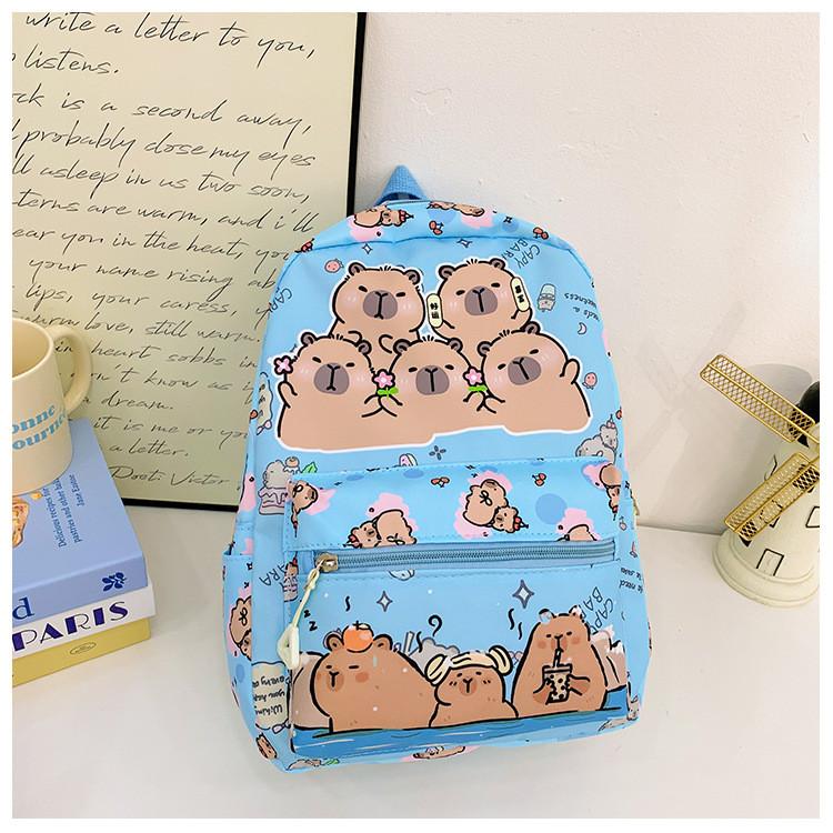 Capybara Cartoon Printed Backpack Children Schoolbag Fashion Leisure Travel Bag