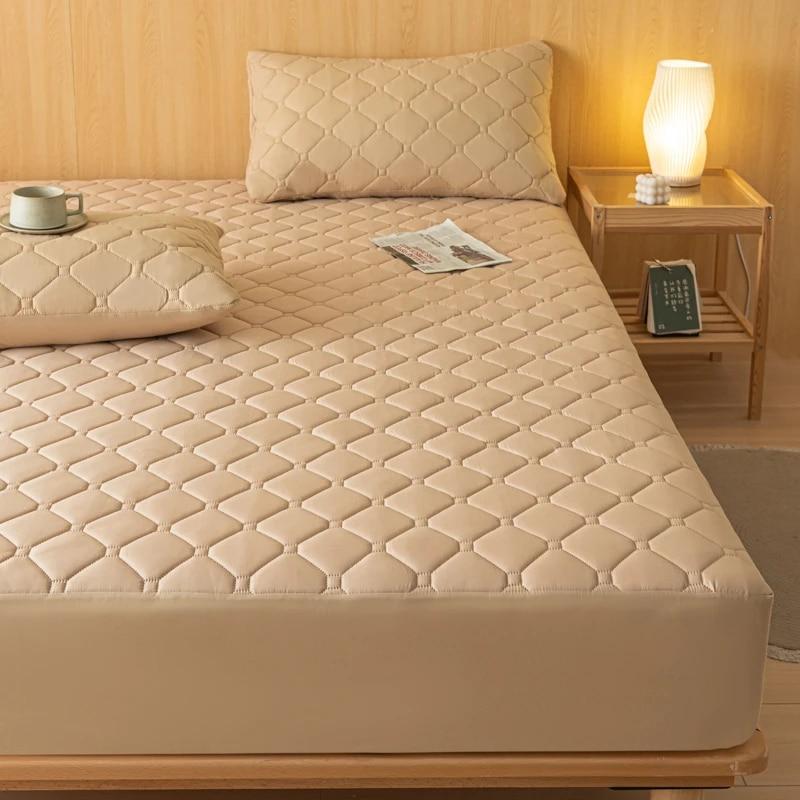 Wasserdichtes Spannbetttuch, verdickter elastischer Matratzenbezug, Bettwäsche, Tagesdecken für Doppelbett, King-Size-Bett, Matratzenauflage-Schutz