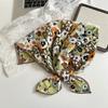 Silk Scarf Square Scarf High Sense Spring and Summer Versatile Floral Scarf Small Fresh Decorative Headscarf Summer Women's Pastoral Silk Scarf