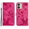 For Xiaomi Redmi 13C 4G/5G/13R 5G/Poco M6 5G/Poco C65 4G Case Cat Butterfly Imprinted Leather Magnetic Clasp Phone Cover