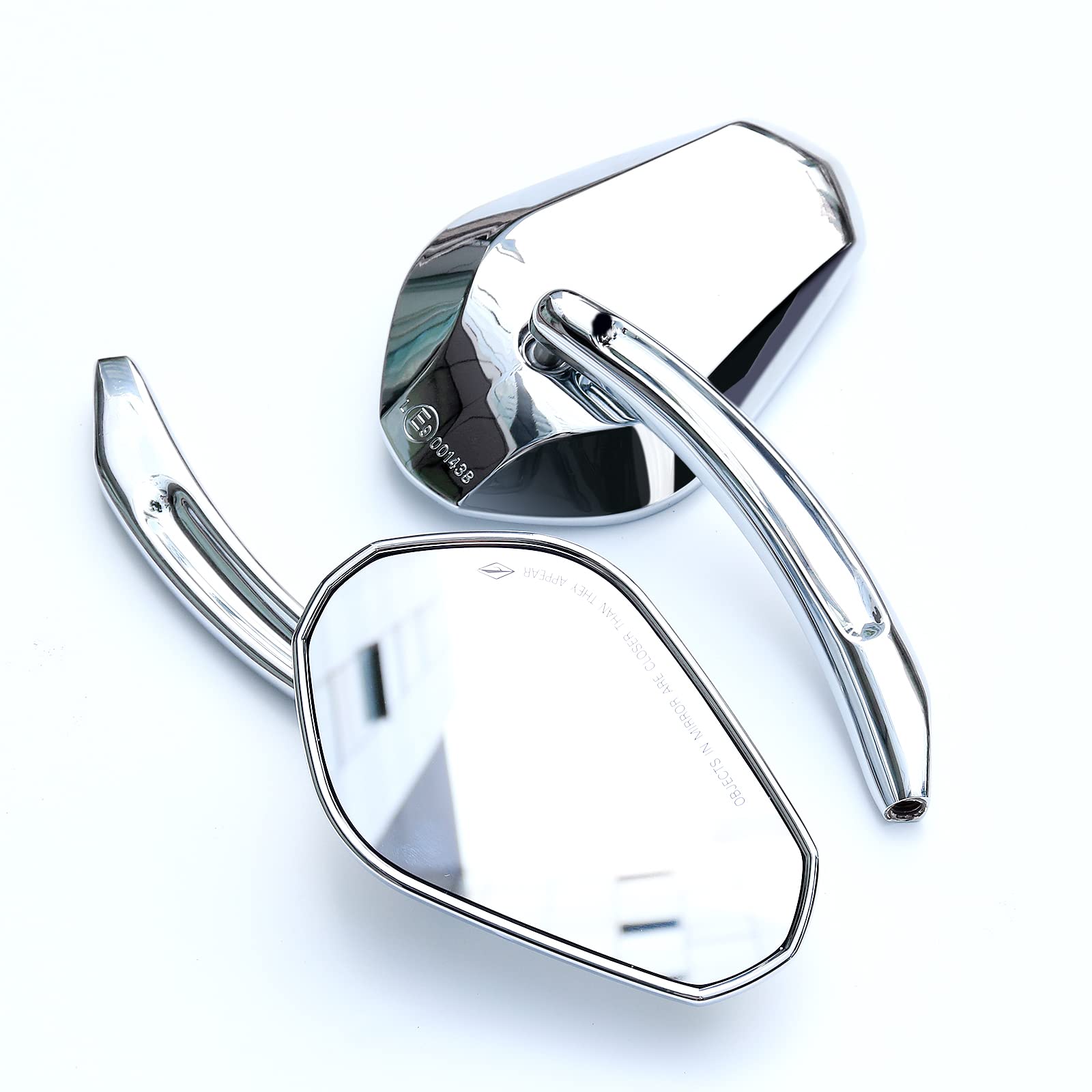 

WTZMOTO Motorcycle Handlebar Side Rearview Chrome Mirrors, Harley-Davidson Mirrors,