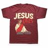Jesus Raves Funny Electronic Music Festival DJ T Shirt Dance Graphic Cotton Streetwear Short Sleeve Birthday Gifts Tshirt Men