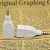 Vehicle 3.5mm Male Plug Jack to Aux Audio USB 2 Female Converter Adapter